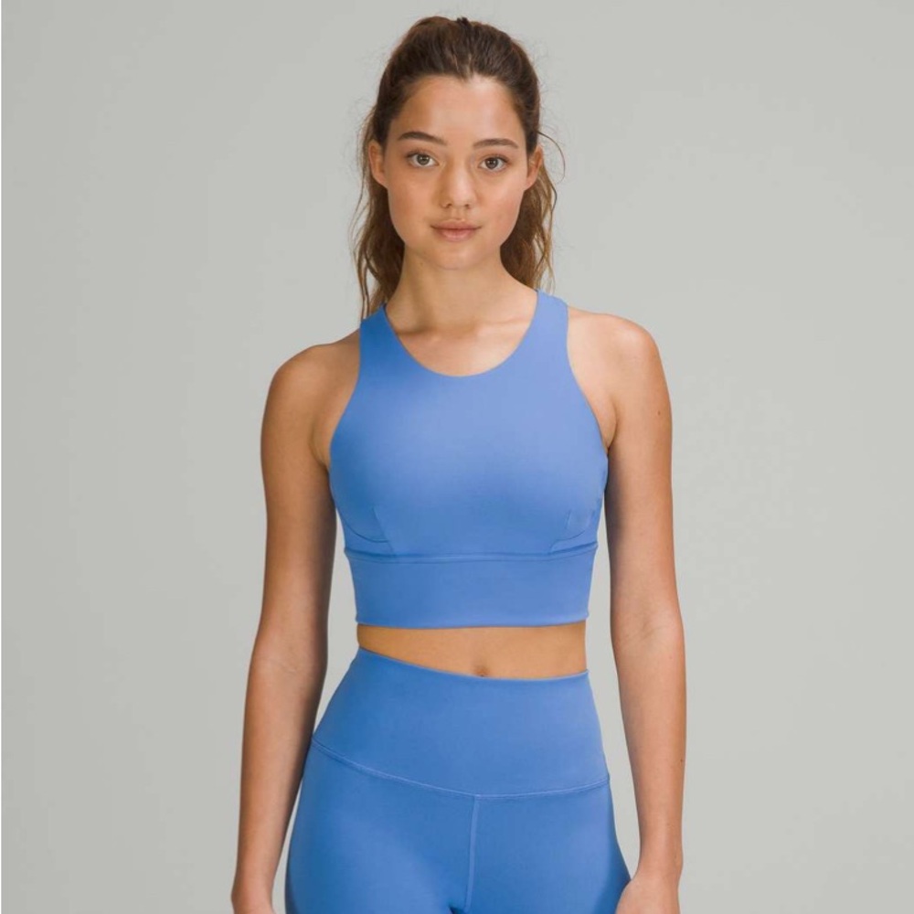 Lululemon Wunder Train Longline Bra Medium Support, C/D Cup in Blue Nile Size 6